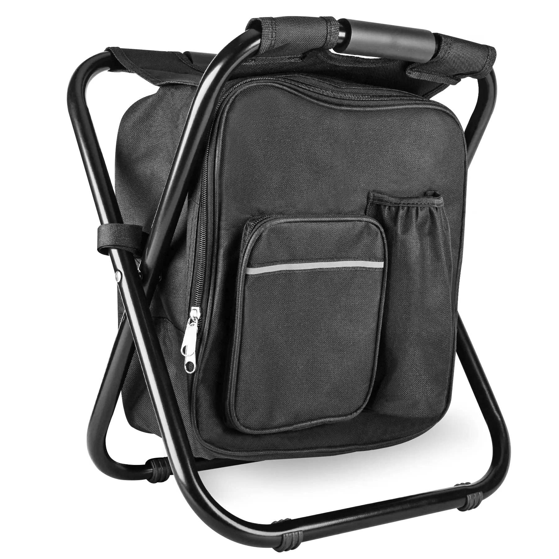 Backpack Stool Cooler Chair，Portable Lightweight Stool Backpack Folding Fishing Cooler for Camping Hunting Fishing