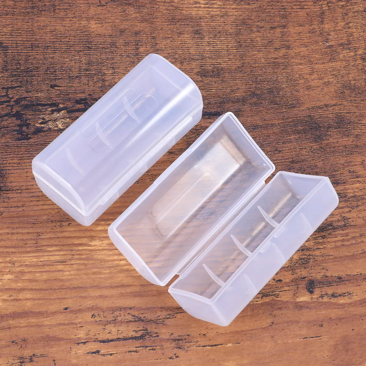 26650 배터리용 2Pcs 보관 케이스 하드 투명 플라스틱 홀더 박스 롤링 방지 친환경 휴대용 정리함