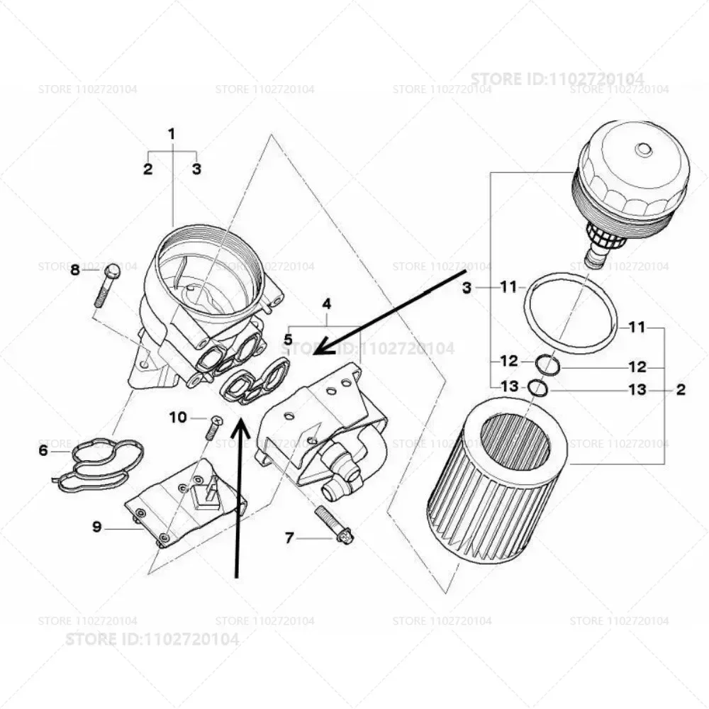 For 2006-2012 BMW 1/3/5/6/7/X3/X5/X6/Z4 Series Oil Cooler Filter Housing Gasket Seal 11427508970 11427508971