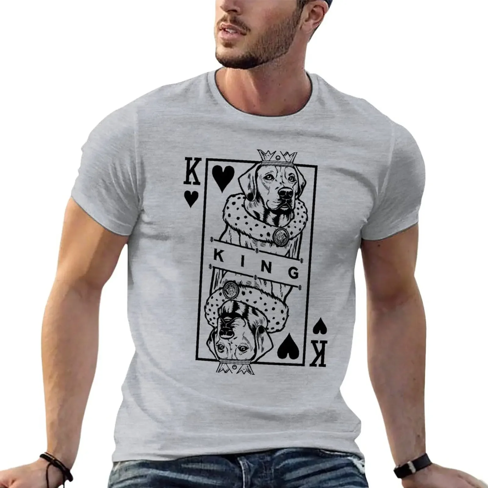 Rhodesian Ridgeback King Of Hearts Dog Playing Card Pop Art T-Shirt Felpe Moda Coreana, Uomo