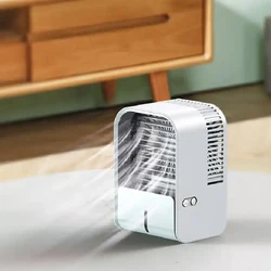 Compact Rechargeable Desktop Air Cooler with Humidifier Function (White    A)