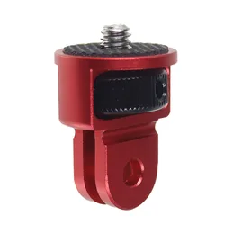 Rotating Mini Tripod Adapter with 1/4 Inch Screw and CNC Aluminum Locking Mount - Red Black