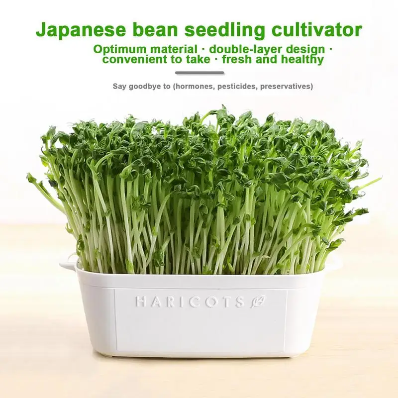 Sprout Growing Container Hydroponic Grow Tray Double Layer Design Heat Resistant Sprout Maker Trays For Various Bean Sprouts