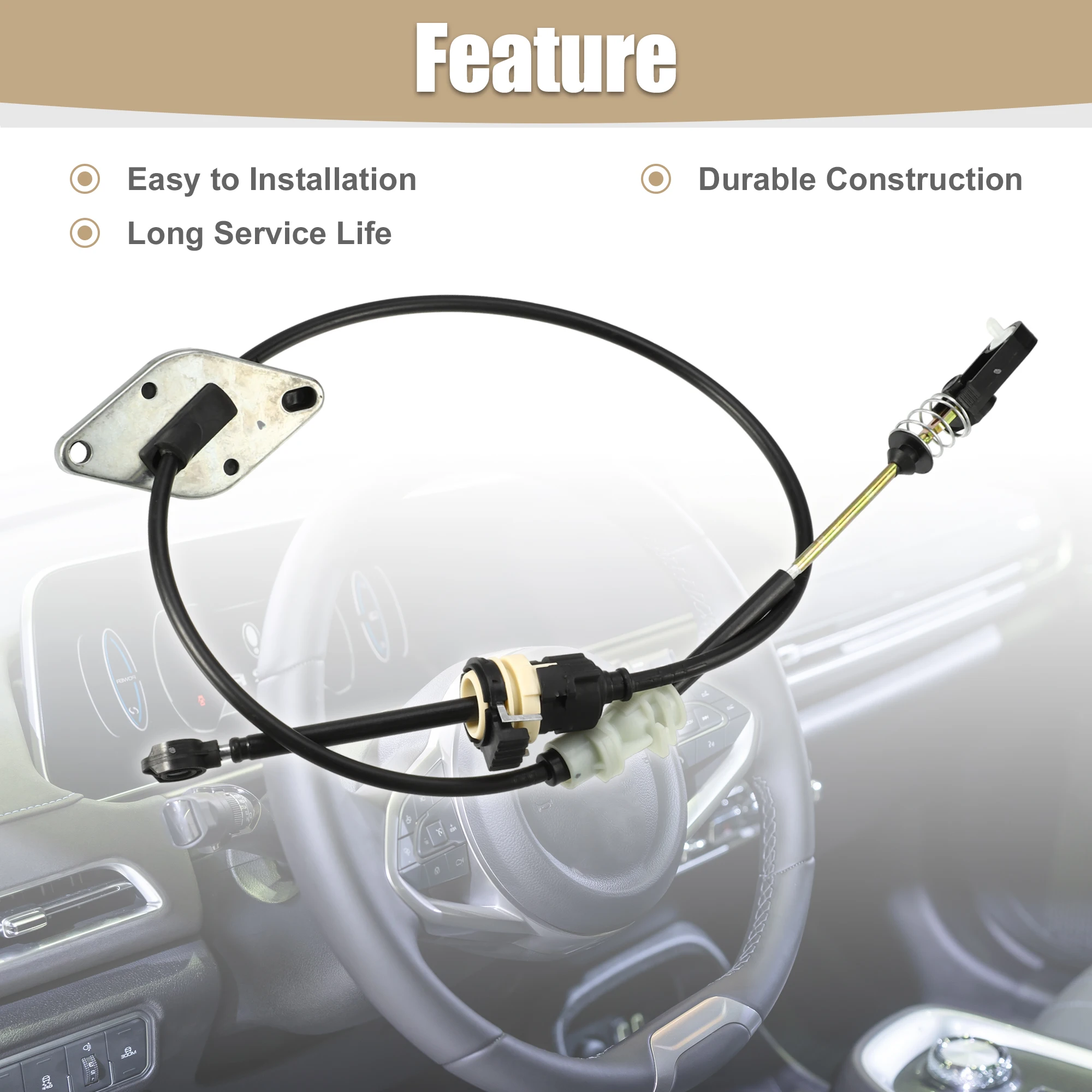 X Autohaux Automatic Transmission Shifter Cable Gear Shift Control Lever Selector Cable No.52109781AF for Dodge Nitro 2007-2011