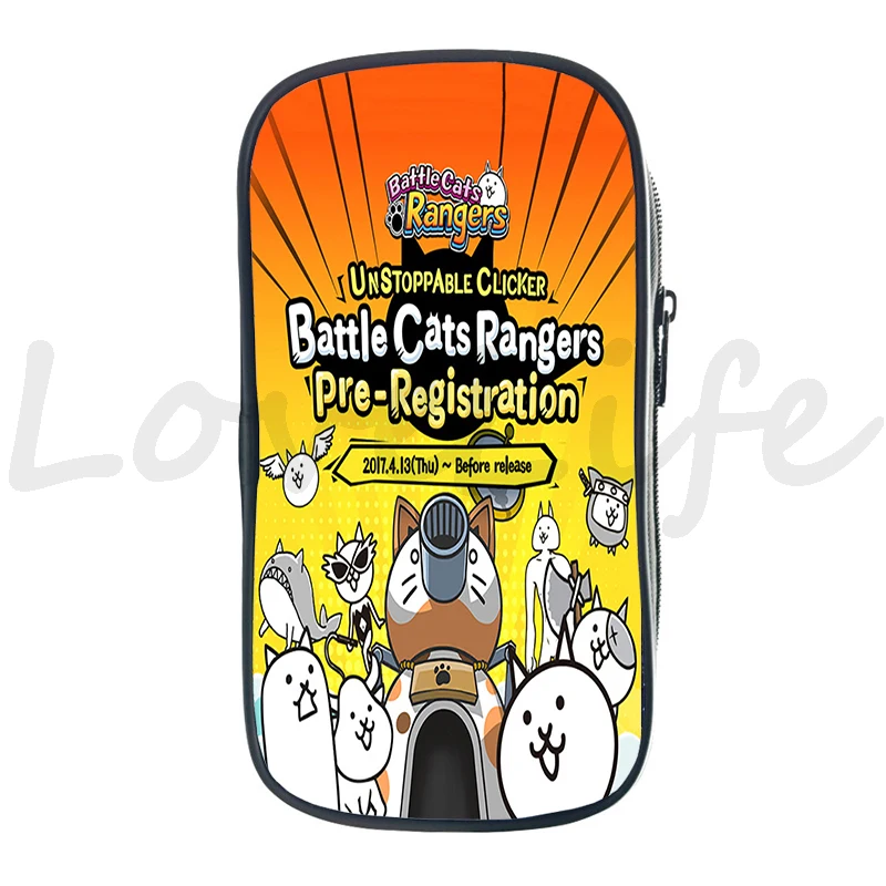 Cartoon Game The Battle Cats Pencil Case Children Pen Bag Boys Girls Pencil Bag Kids Stationery Bag Cosmetic Cases Pencil Pouch 3