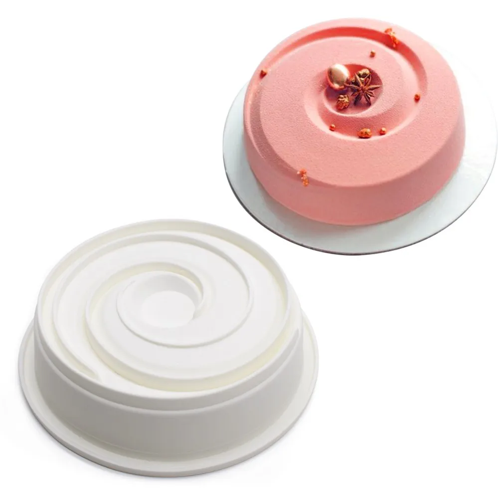 Round Corrugated Big Flower Mousse Cake Mold Taiji Design Silicone Mold for DIY Chocola... - SKU RCMM1913 - UGI Packaging