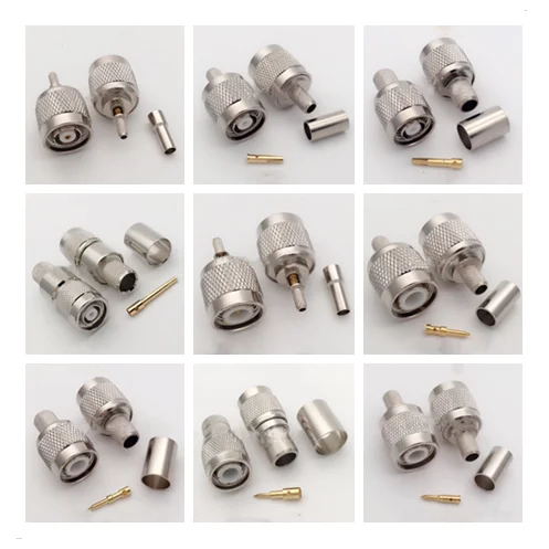 

2pcs Connector RP-TNC/TNC Male Plug Crimp RG316/RG58/5DFB/LMR400/LMR240 Cable RF Coaxial Connectors