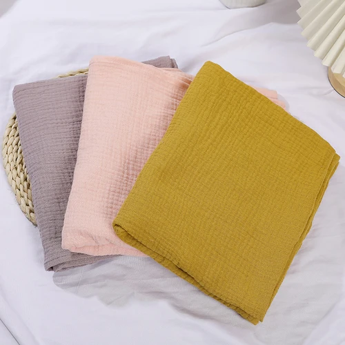 80x65cm 모슬린 Swaddle 담요, 신생아 아기 담요, 2 겹 목욕 타월, 거즈, 유아 Swaddle 랩, 여름 침대, 유모차 커버 4