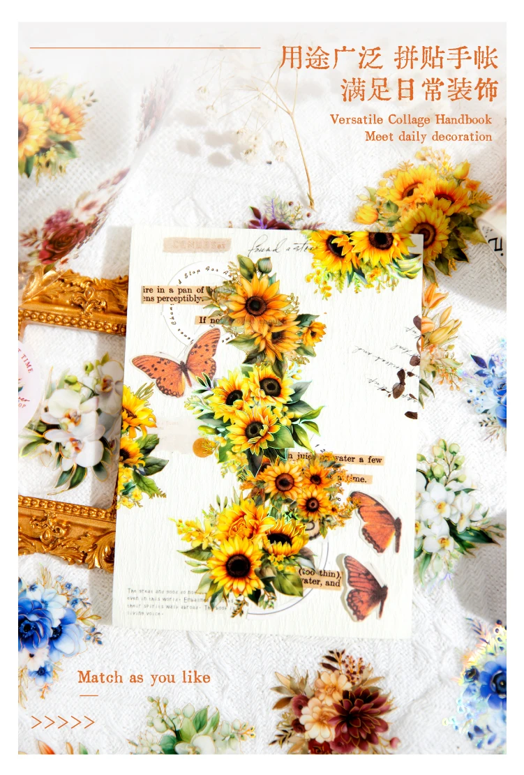 Journal GO 5 x 200 cm Blumenband, duftendes Blumenladen für Scrapbooking, Collage, Junk Journal, Abdeckband, Kartenaufkleber, Schreibwaren – Detail 5