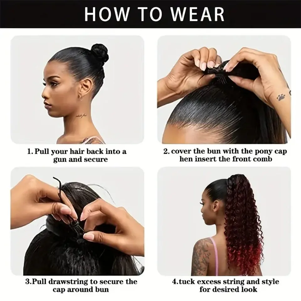 Brazilian Hair Curly Ponytail Extensions Human Hair Clip in Drawstring Ponytail 8-26 Inch human hair extensions