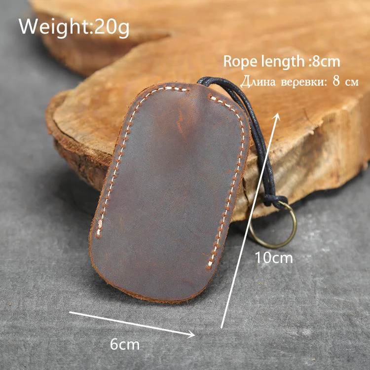 Genuine Leather Key Holder Retro Cow Leather Pouch Retractable Keychain Case Bag