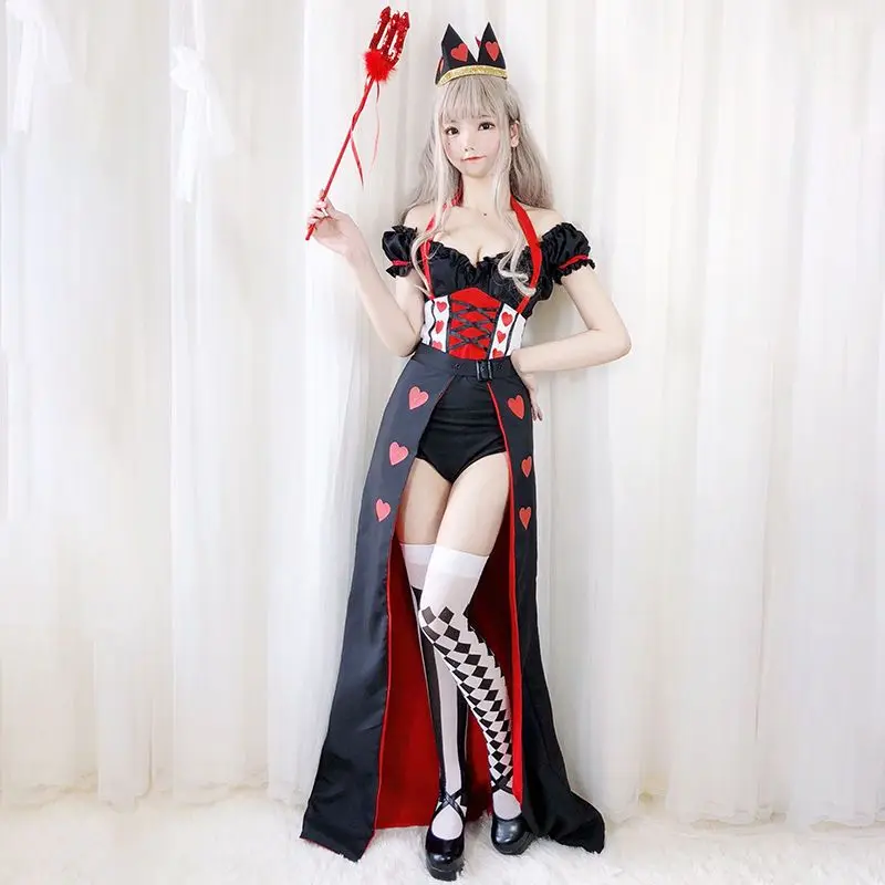

Halloween Clothing The Red Queen Costume Cosplay For Women Dress Up Halloween Masquerade Fancy Dress Long Party Dresses