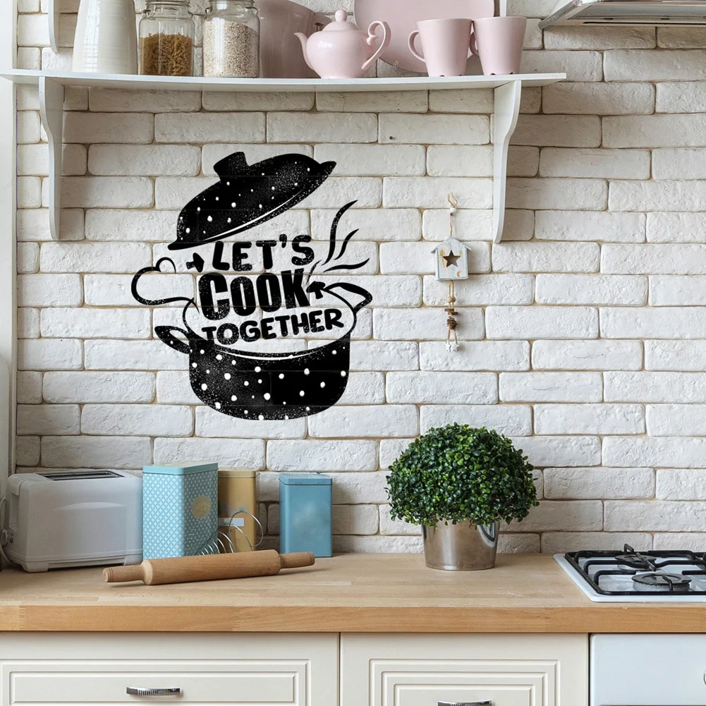 Let's Cook Together Wall Sticker For Kitchen Background Decor Decals Restaurant Cooking Room Decoration Self-adhesive Home Mural - 6