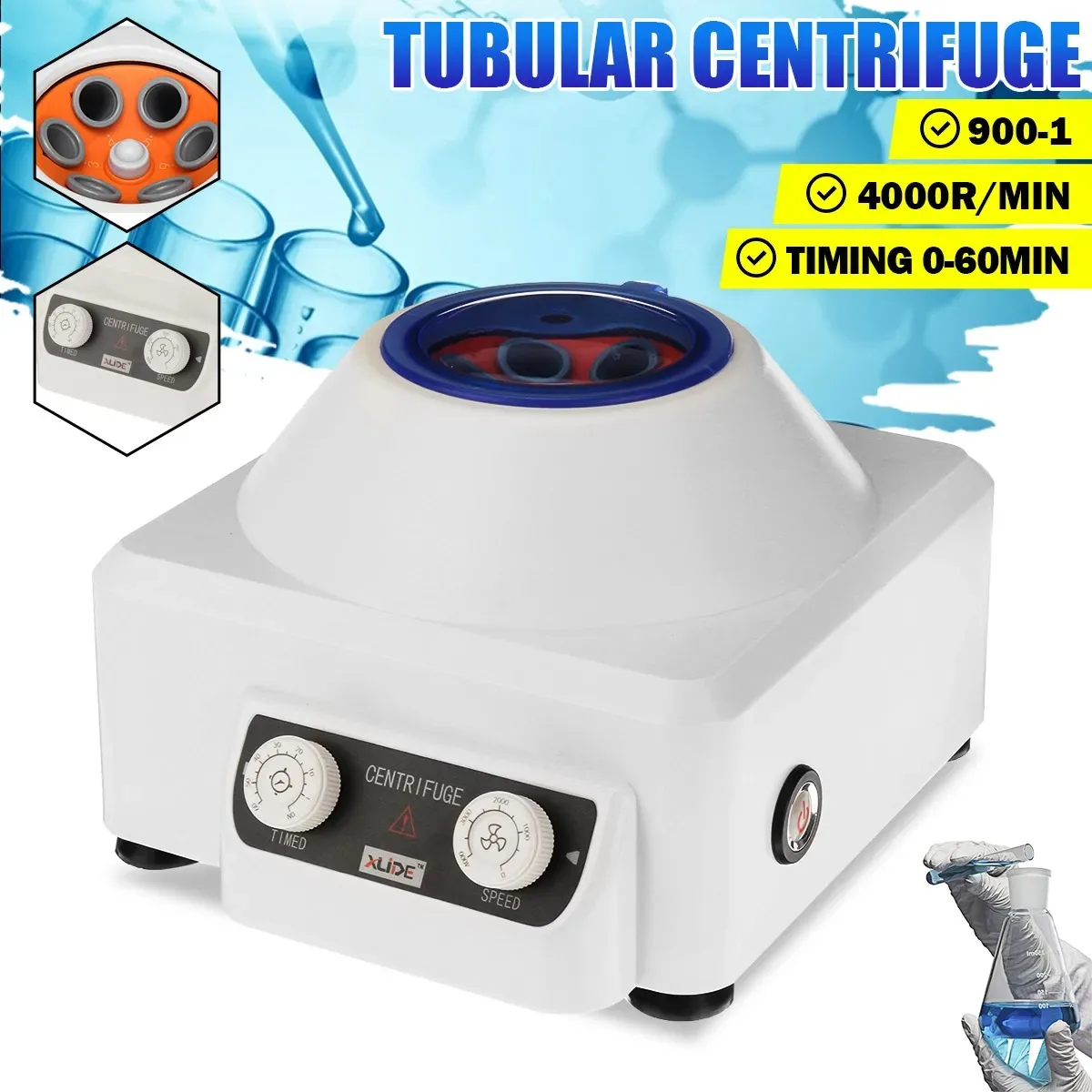 

AC110-240V 4000RPM Electric Laboratory Plasma Centrifuge Medical machine Prp Isolate Serum With 5mL 10mL 15mL Centrifuge Tube