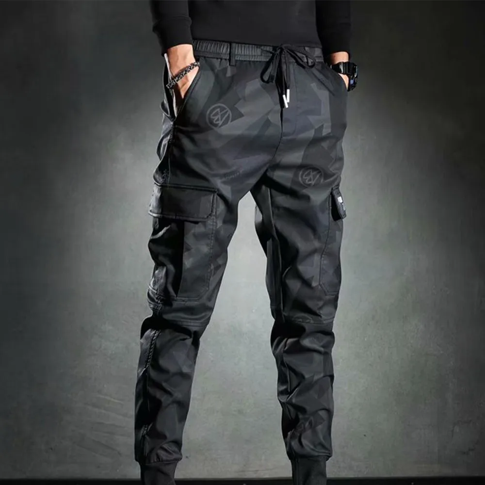 

Men Men Pants Sport Streetwear Sweatpants Trousers Urban Black Cargo Combat Elastic Waist Joggers M-3XL Brand New