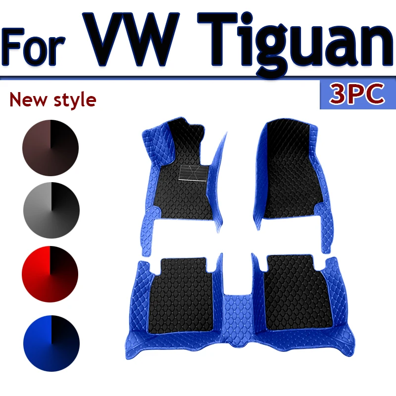 

Car Mats Floor For Volkswagen Tiguan Allspace LWB 2017~2022 7seat Leather Not Computer Box Under The Driver Seat Car Accessories