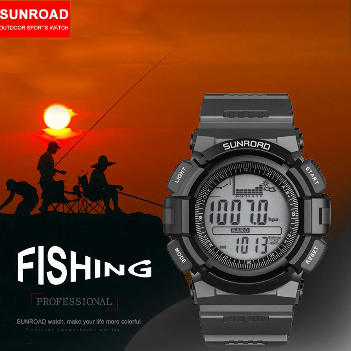 SUNROAD New 715A Sports Watch Altimeter Men's Digital Watches