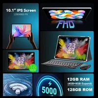 KOOMDIGI W30 Tablette PC Android 16 de 10,1 pouces, 12 Go de RAM (4 Go + 8 Go d'extension), 128 Go de ROM, écran HD IPS 1280x800, WiFi 2,4G+5G, double caméra 5MP+13MP, batterie 5000 mAh, Type-C 4