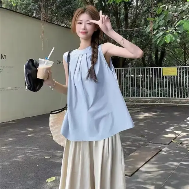 Cute Korean Summer Fashion Sleeveless Loose Youth Cute