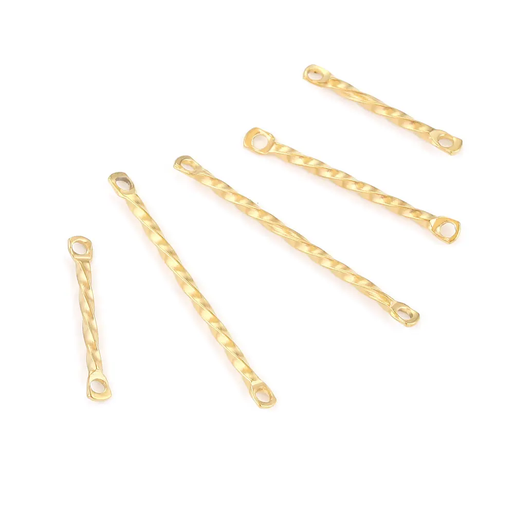 Twisted Bar Connector Gold Plated Necklace Connector Gold Bar