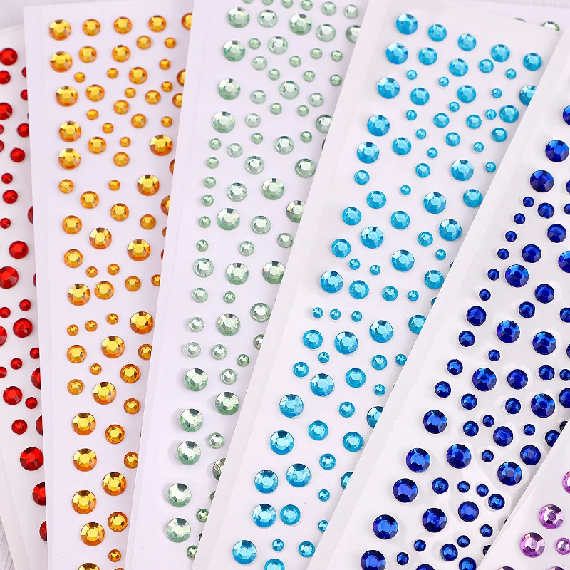 Music Festival Party Face Jewelry Decoration Rhinestone Crystal Kids Toy DIY Diamond makeup stickers Eye Makeup Self-adhesive Nail 1Pcs