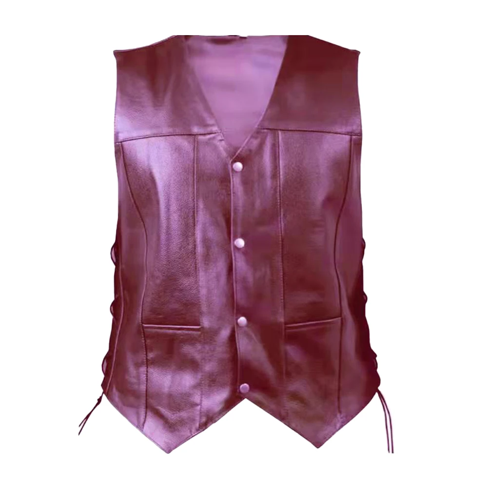 

Waistcoat Men's Vest Sleeveless Solid Color Spring V Neck Vest Winter Autumn Cosplay Fall Faux Leather Stylish