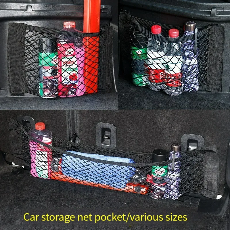 Car Back Rear Trunk Storage Net Seat Elastic String Net Magic Sticker Mesh  Storage Bag Auto Organizer Seat Back Bag Freeshipping - AliExpress