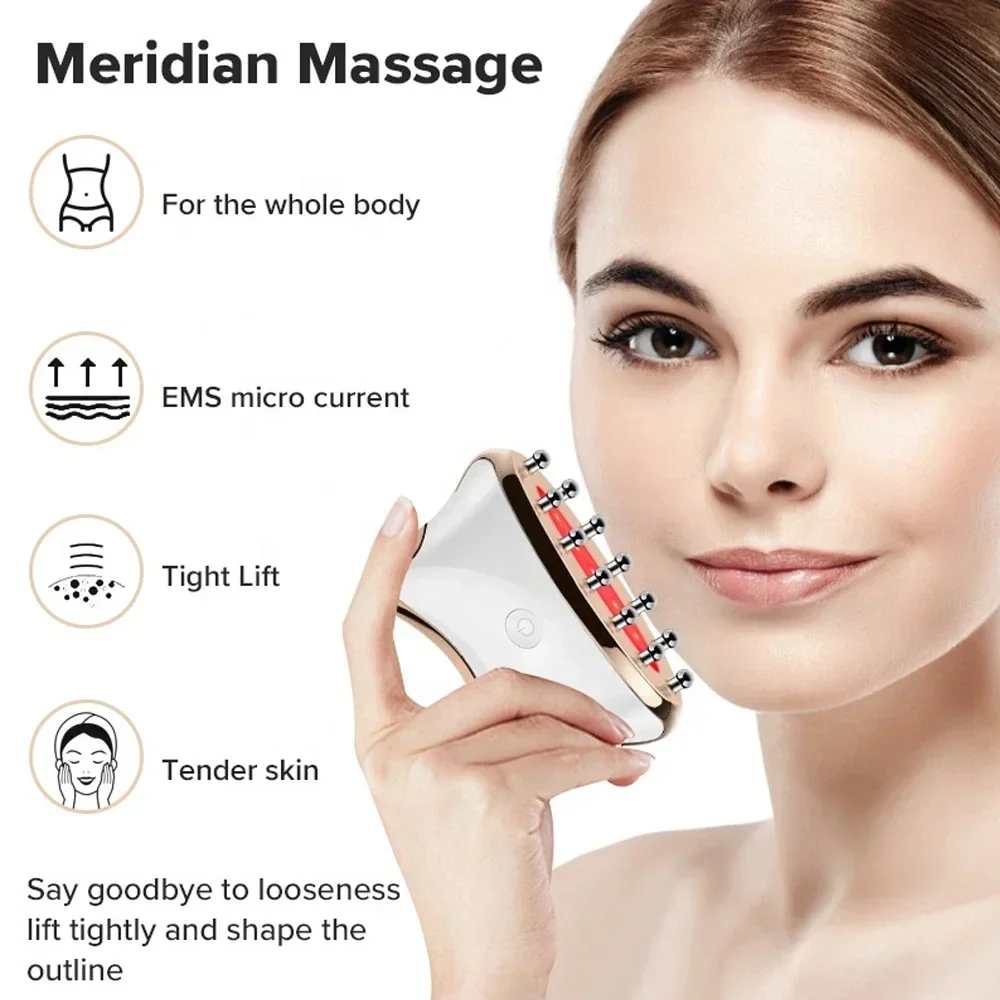 Electric Guasha Instrument Meridian Instrument Facial Guasha Massager EMS Micro Current Plate Home Beauty