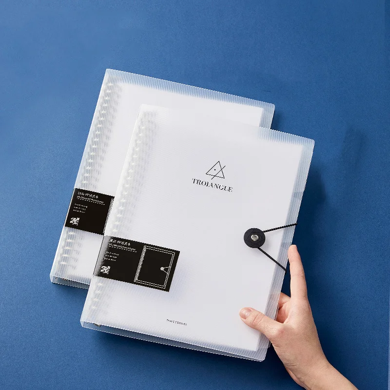 

B526 Hole Loose-leaf Binder Notebook PP Cover Waterproof Transparent Large Capacity Buckle Binder Stationery