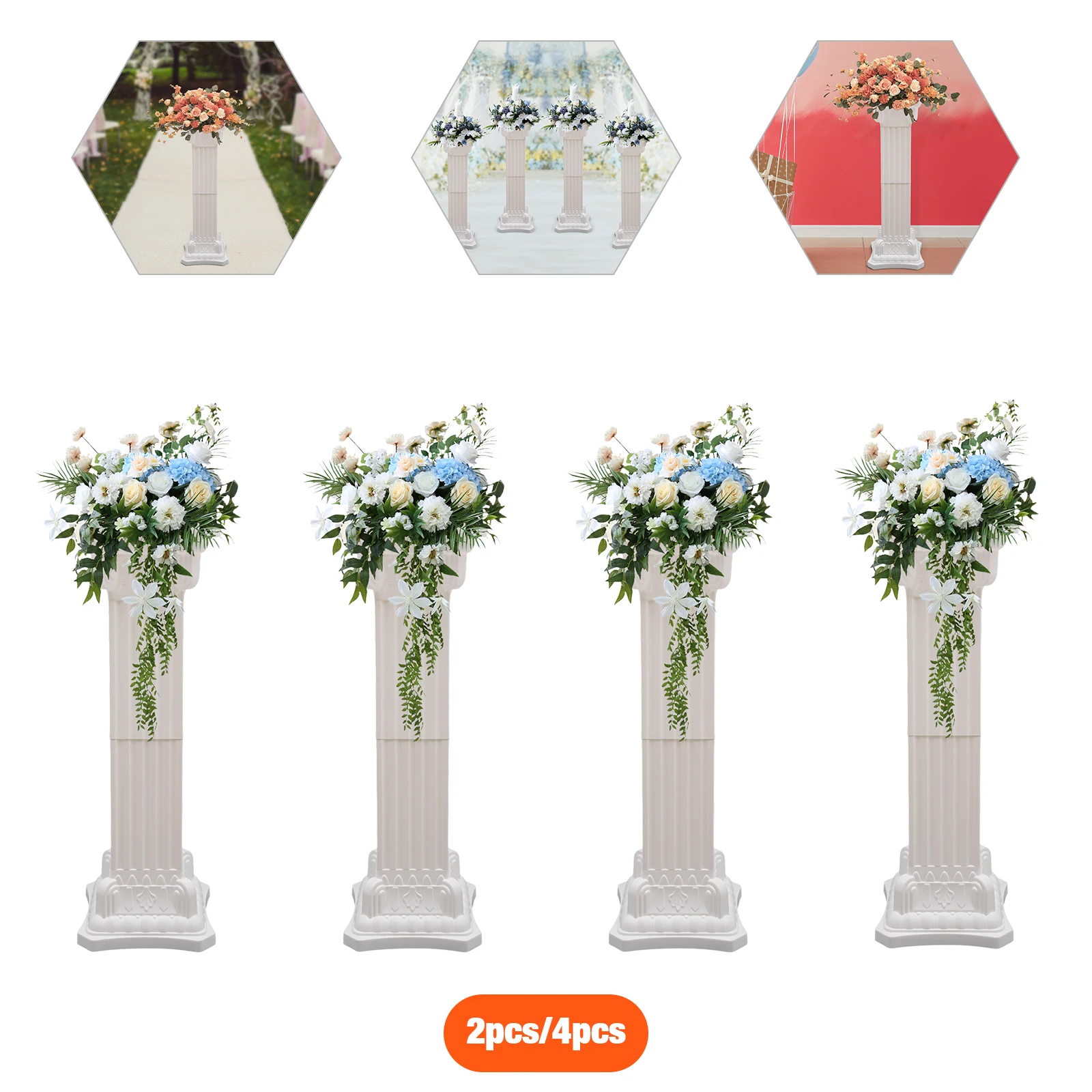 Wedding Roman Column Wedding Landscaping Roman Pillar Party Flower Holder Center Decoration 4pcs/2pcs 90cm