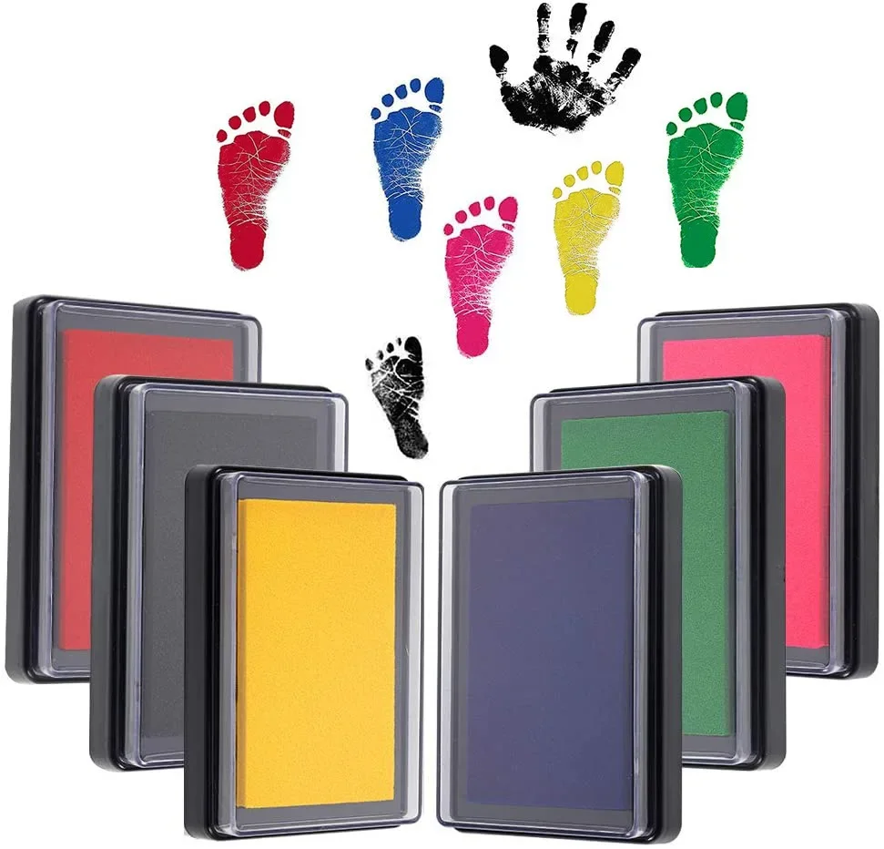 Newborn Baby DIY Hand And Footprint Kit Ink Pads Photo Frame Handprint Toddlers Souvenir Accessories Safe Clean Baby Shower Gift ink pads,hand and footprint kit