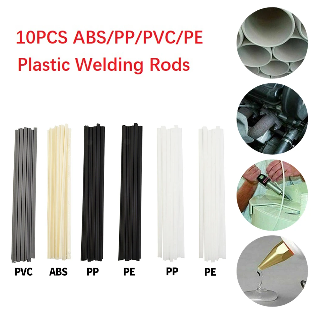 Welding Rods 10pcs 20cm Plastic Welding Rods ABS/PP/PVC/PE for Plastic Welder Gun Bumper Repair Supplies