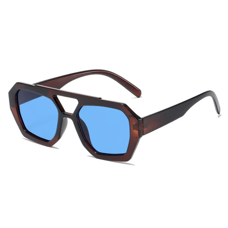Módní čtvercové sluneční brýle Žena Vintage Značka Návrhář Sluneční brýle Dámské Retro Double Bridge Venkovní zrcadlo Oculos De_voghion.com