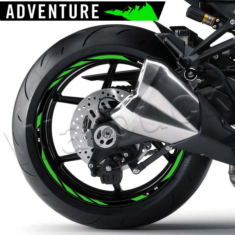 

Светоотражающая наклейка на обод для Kawasaki z750 Z800 z900 Z1000 Ninja 650 400 Versys, аксессуары, эмблема логотипа, лента 17 дюймов