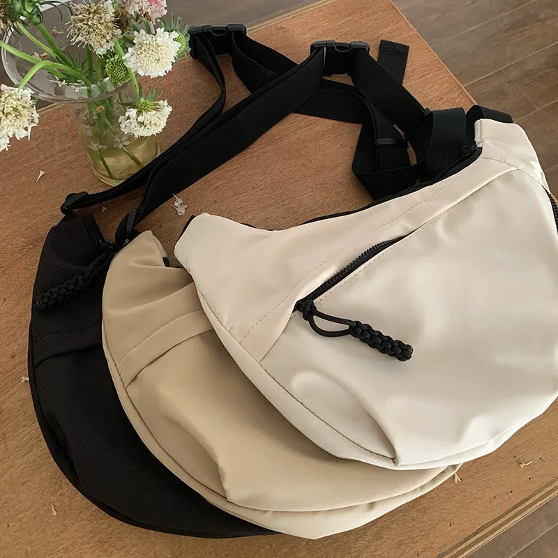 Nylon Crossbody Bag for Women 2024 Fashion Y2K Casual Hobos Large Capacity Underarm Bags Students Dumpling Shape Shoulder Bag