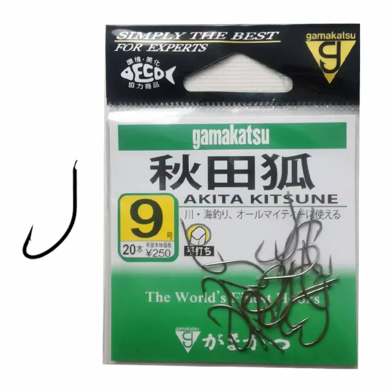 Japanische Akita Kitsune Angelhaken Scharfer Haken Gamakatsu 12002 Flussangeln für Zackenbarsch Weißgestreifte Kleinfische