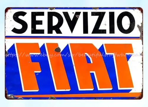 

Металлический жестяной знак Fiat Servizio для декора спальни