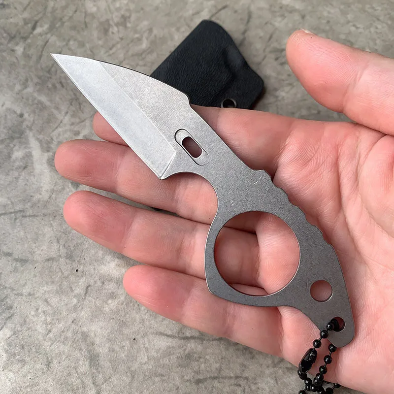 

3CR Stainless Steel Sharp Mini Fixed Blade Knife Outdoor Camping Survival Small Necklace Neck Knifes EDC Pocket Knives For Men
