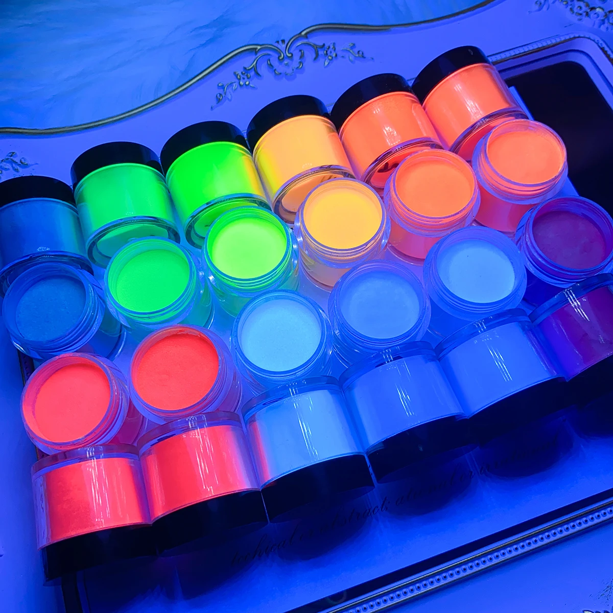 Nail Powder Set 12Jars*10g Glows in the Dark