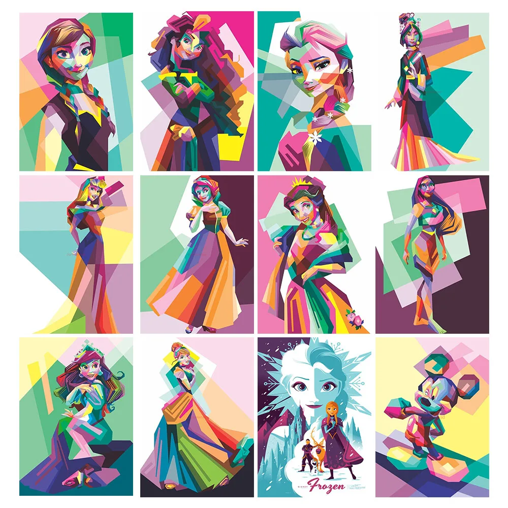 

5D алмазная живопись «сделай сам», Принцесса Диснея, замороженные Микки, мультфильмы, Круглая Мозаика Ручной работы, вышивка, домашний декор, подарок