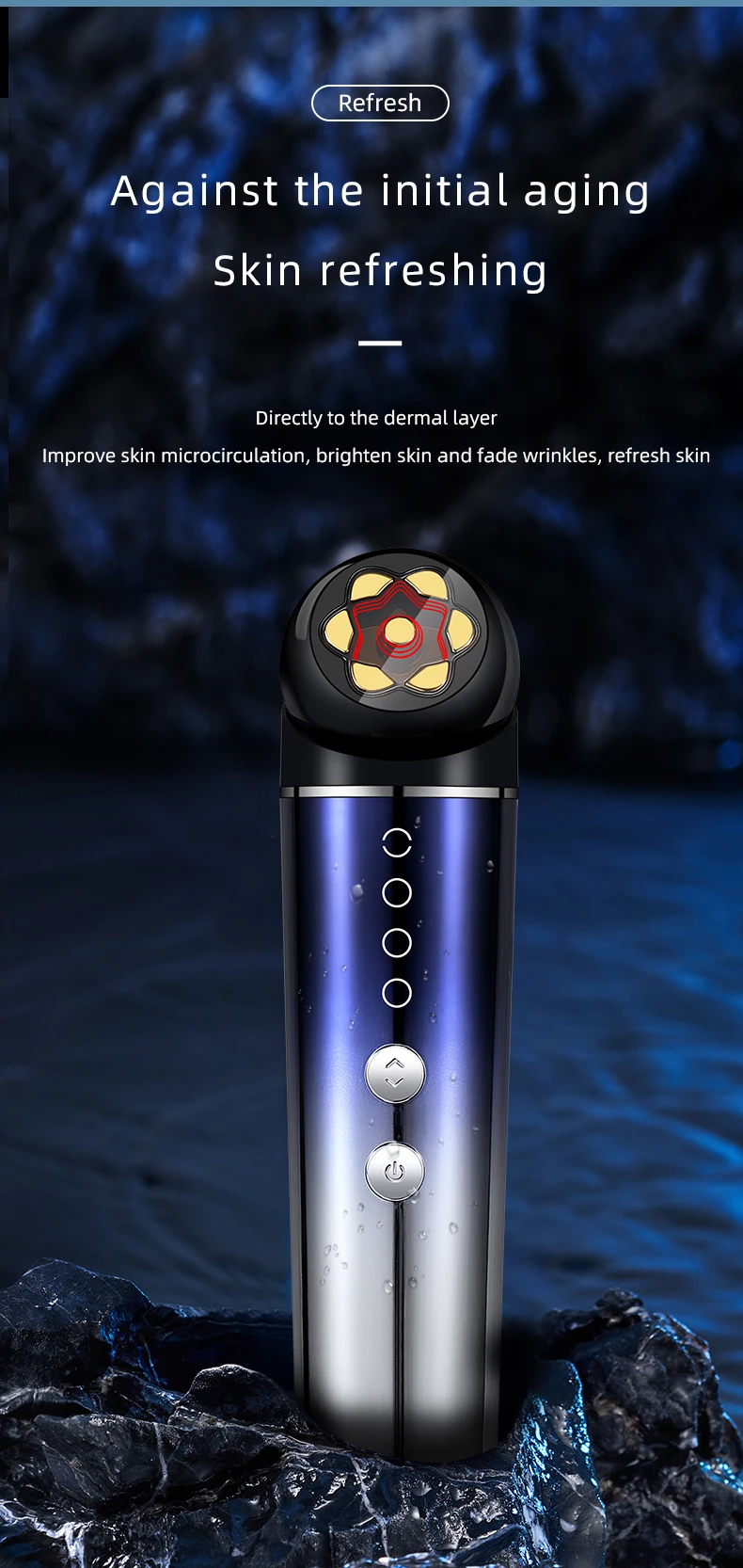 6 in 1 EMS Microcurrent Facial Massager Sonic Vibration Face Lifting Machine LED