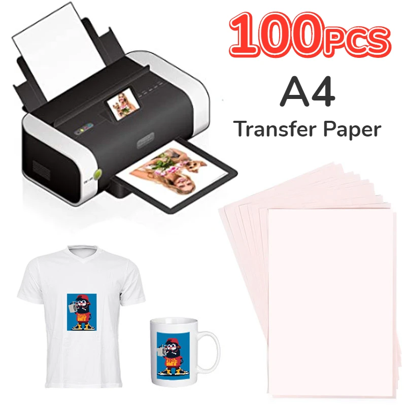 100pcs A4 Art Diy Transfer Paper Waterproof Thermal Transfer A4 Paper