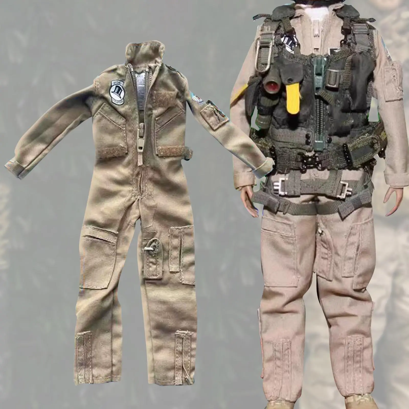 

1:6 Scale Action Figures Aviation Uniform 12 inch Female Figure Jumpsuit, Doll Decor, Female Doll Clothing