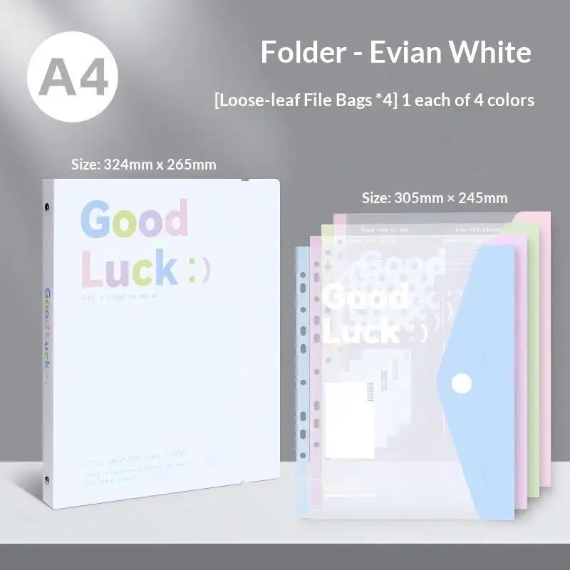 Transparent A4 File Folder with Detachable Storage Booklet for Students and Office Use