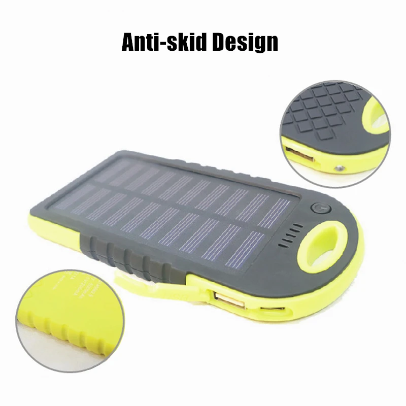 Solar Energy Portable Charger Power Bank 5000mAh External Battery Double USB Life Waterproof Powerbank For iPhone Xiaomi Samsung