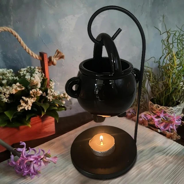 Black Triple Moon Wax Burner, Witchy Oil Burner, Triple Goddess