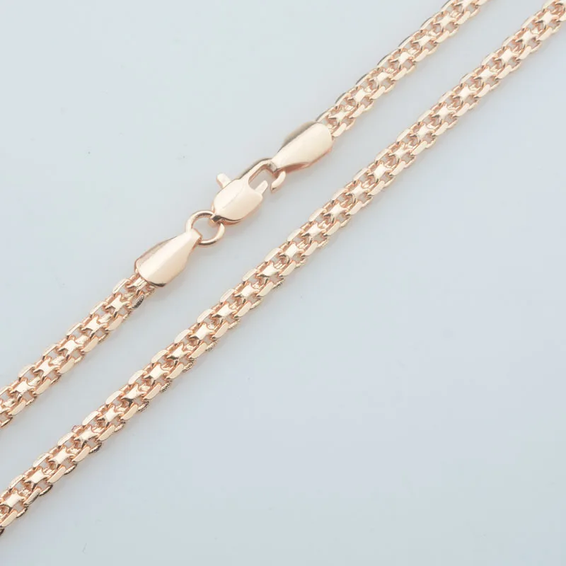 

New 5mm Men Women 585 Gold Color Chains Carve Twisted Hot Russian Necklace Long Jewelry