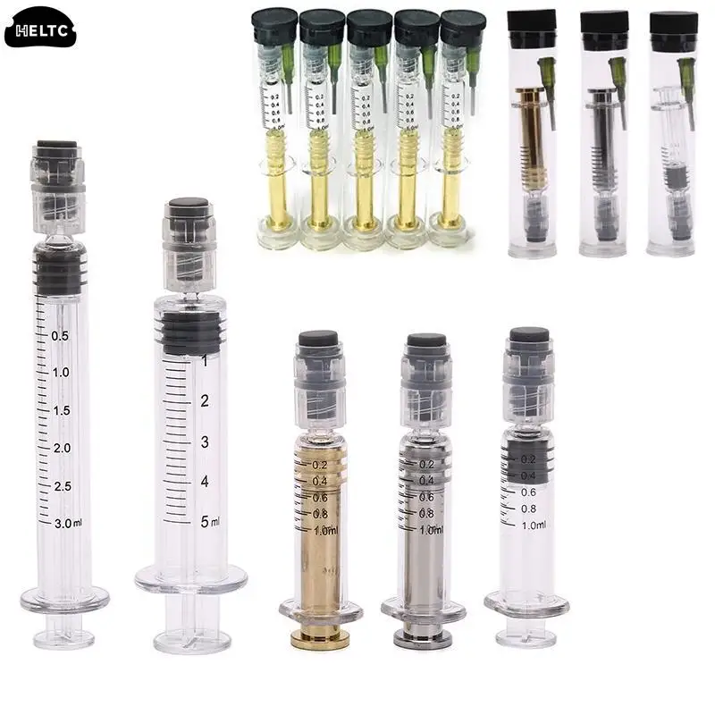 1PCS Mini 1ML / 3ML / 5ML Luer Lock Syringes Screw Blunt Tip Needles ...