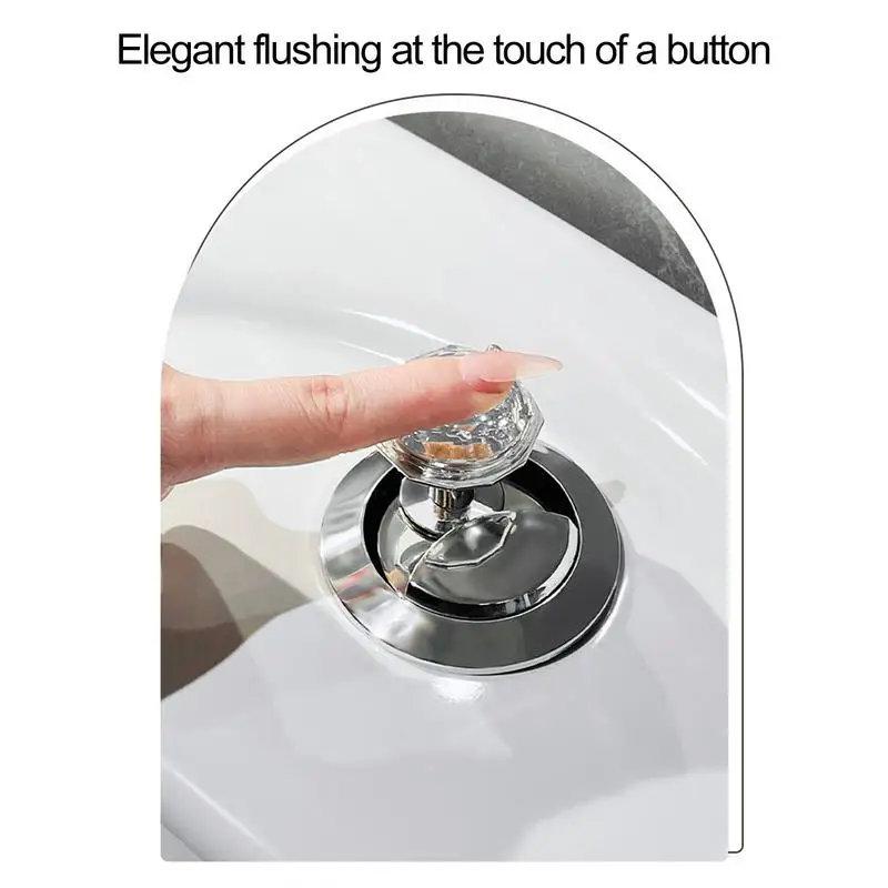 Toilet Flusher Top Push Button Rhinestone Pattern Toilet Tank Button Pusher Nail Protection Flush For Manicure Lover toilet flush button