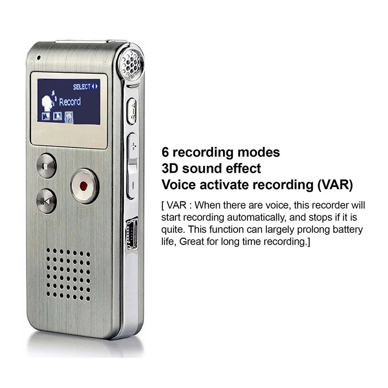 8GB voice recorder MP3 player mini sound audio recorder professional mini USB flash drive recording dictaphone voice recorder